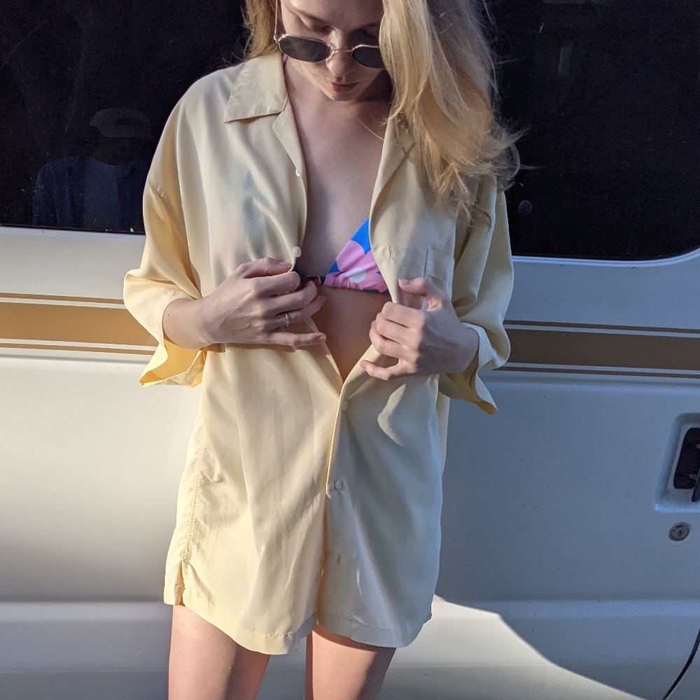 PASTEL YELLOW COLLARED SHIRT